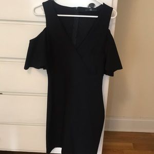 Misguided black cold shoulder dress
